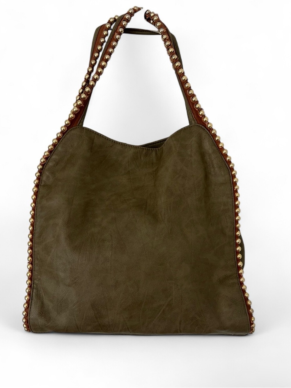 Big Buddha green studded shoulder bag